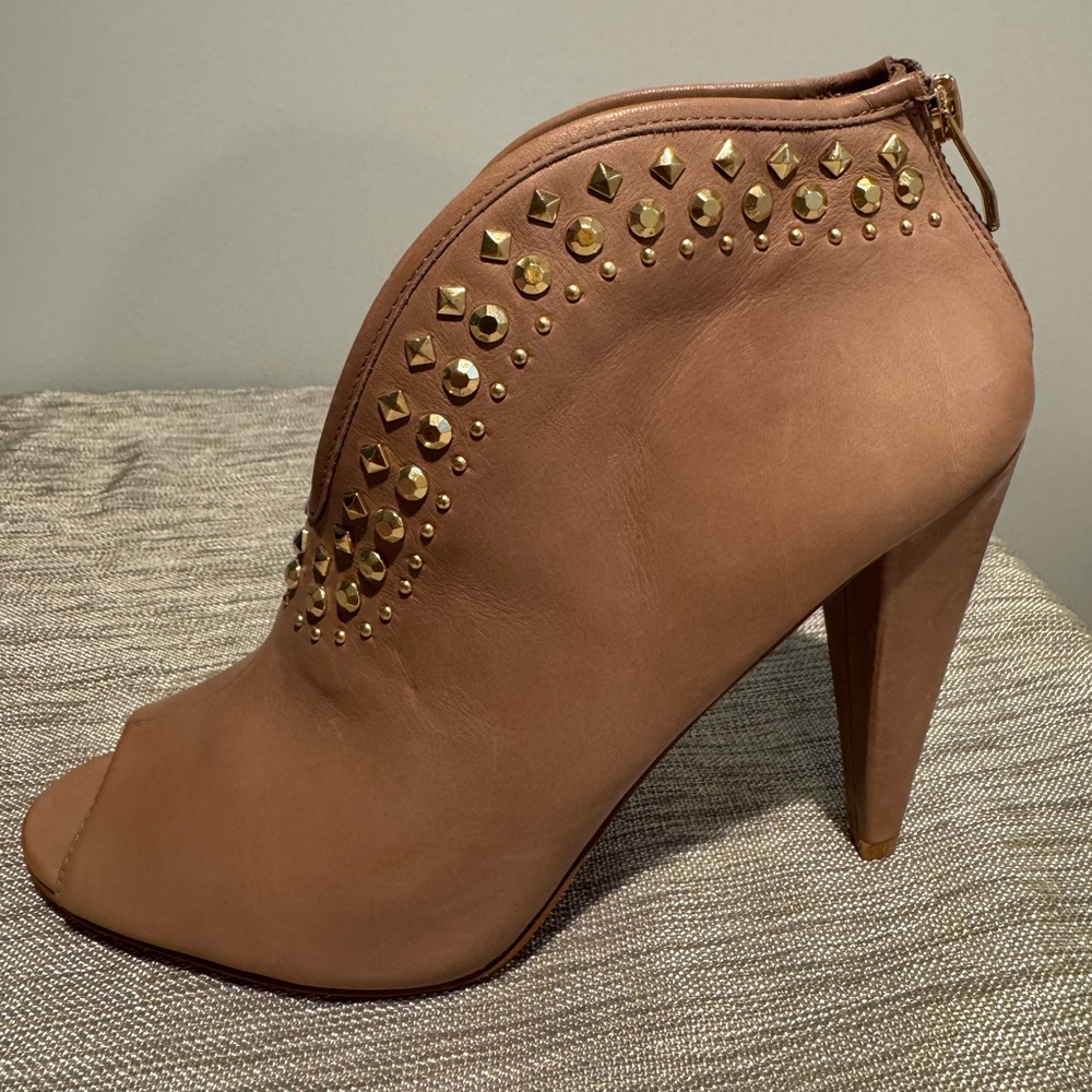 Vince Camuto Studded Peep-Toe Booties - Picture 4 of 9